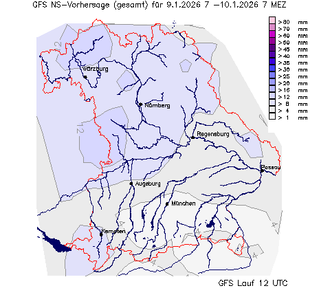 GFS Niederschlagsvorhersage (Summe) für 7.Tag vom 03.01.2026 wurde nicht gefunden!